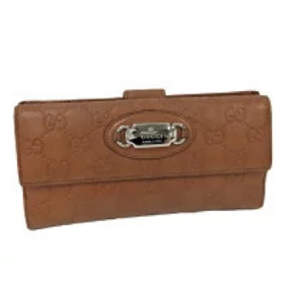 Gucci Bi fold Long Wallet Gucci Guccissima Leather Brown